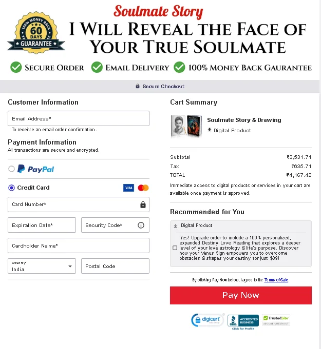 Soulmate Story-checkout-page